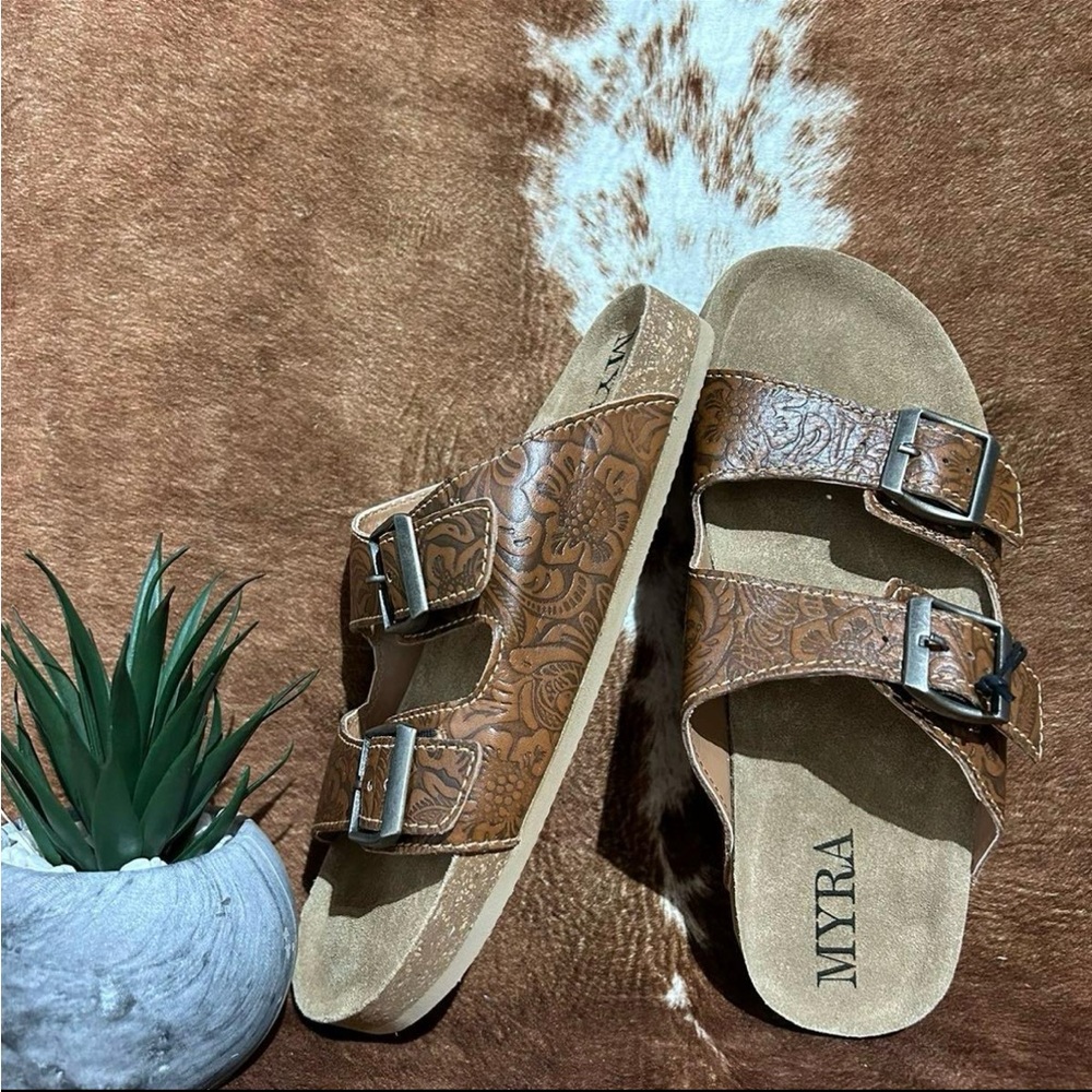 Maggie hand tooled sandals